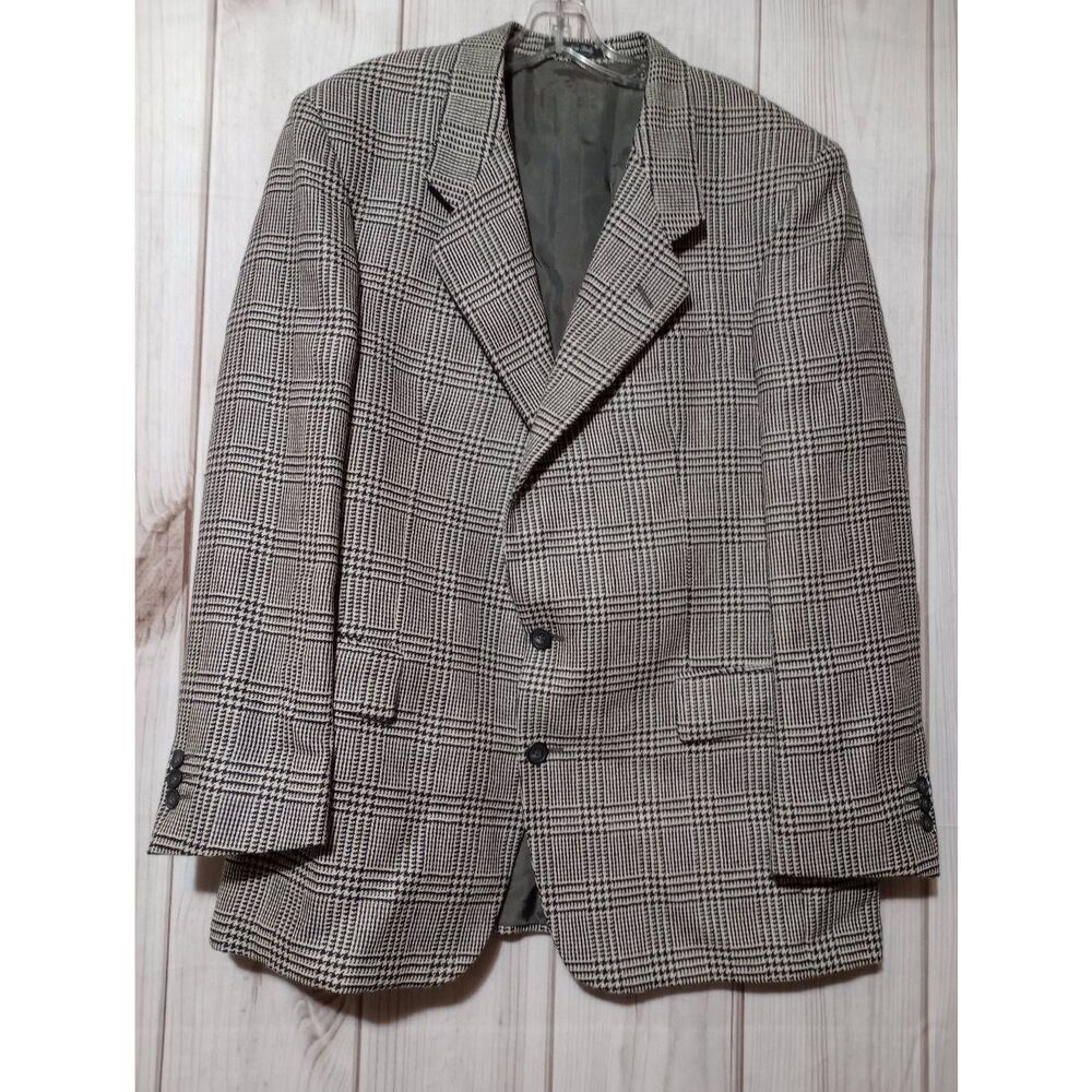Vito Rufolo Blazer Men's 44 Black White Houndstooth 100% Alpaca Grandpacore Corp